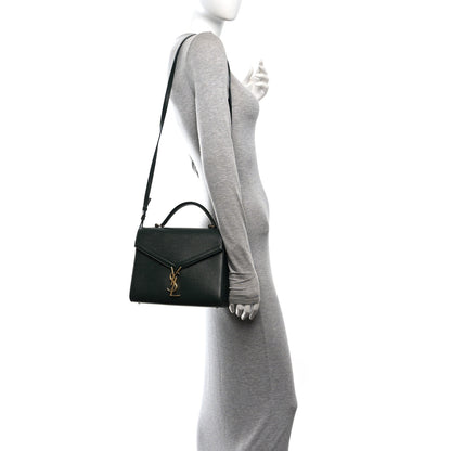 Saint Laurent Grain de Poudre Medium Classic Monogram Cassandra Top Handle Vert Fonce 2 of 10