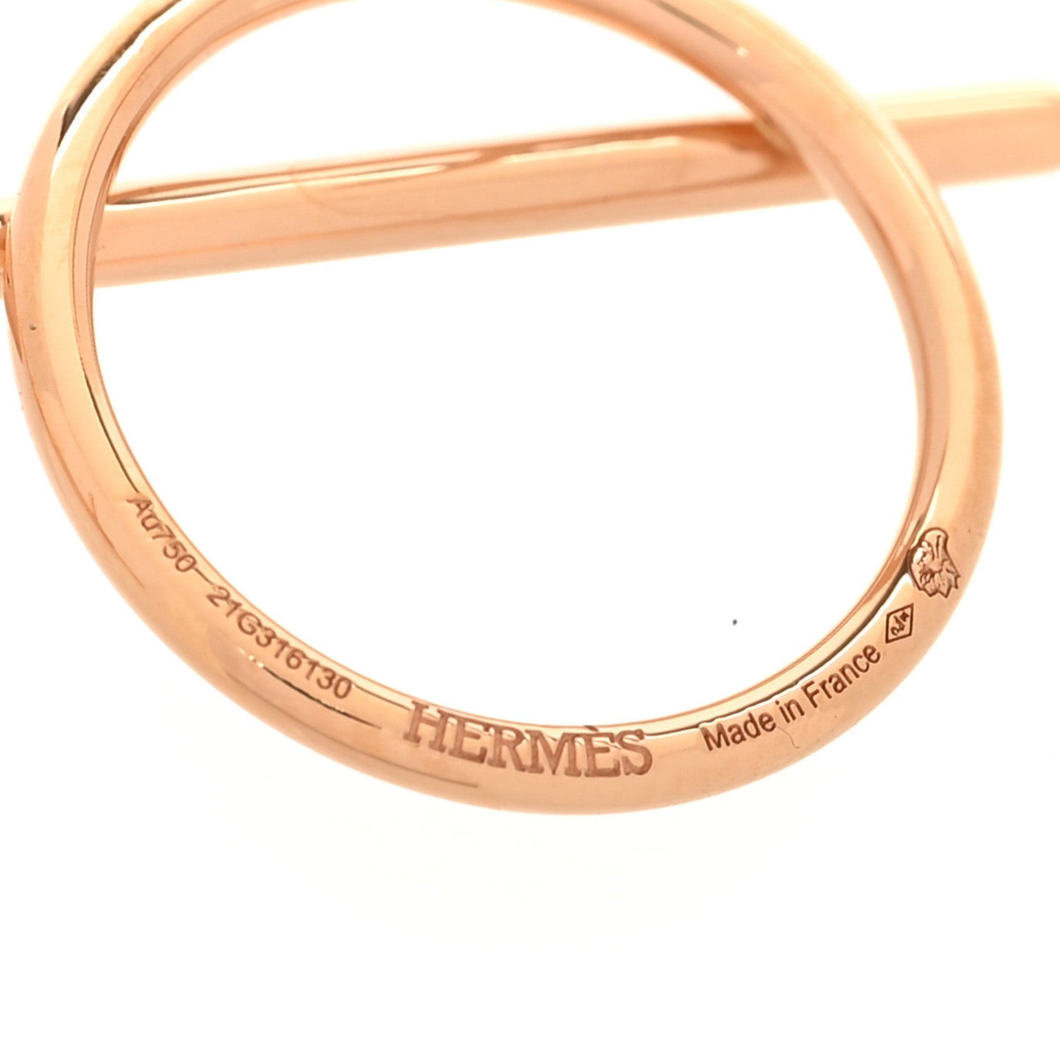 Hermes 18K Rose Gold MM Echappee Earrings 8 of 10