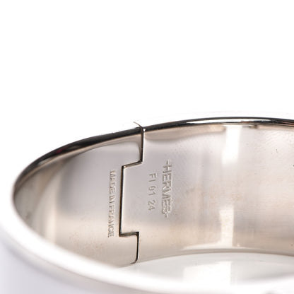 Hermes Enamel Wide Clic Clac H Bracelet PM White 4 of 5