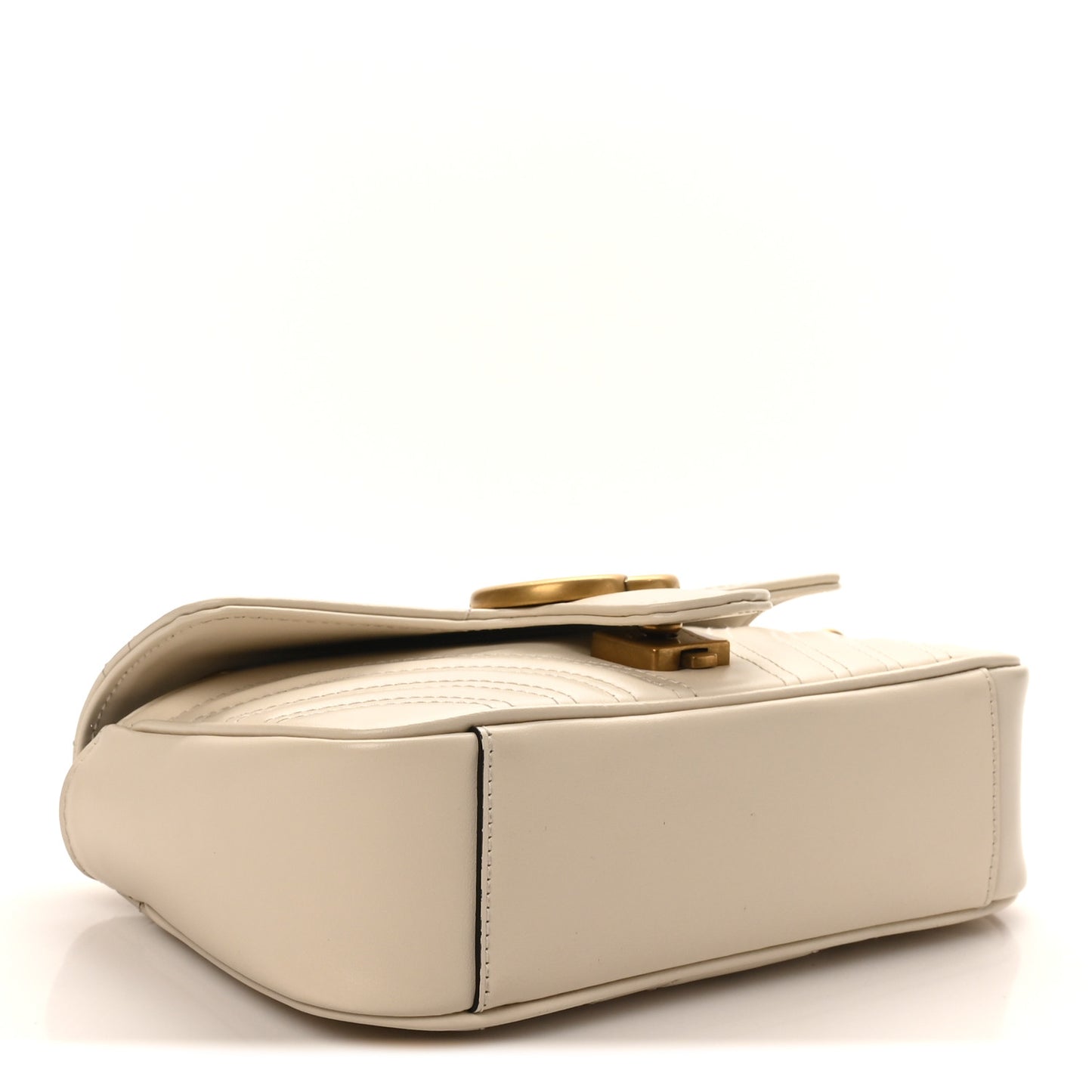 Calfskin Matelasse Mini GG Marmont Shoulder Bag White