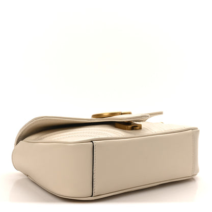 Gucci Calfskin Matelasse Mini GG Marmont Shoulder Bag White 4 of 10