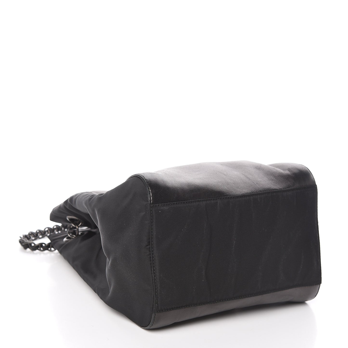 Nappa Tessuto Nylon Chain Bag Black