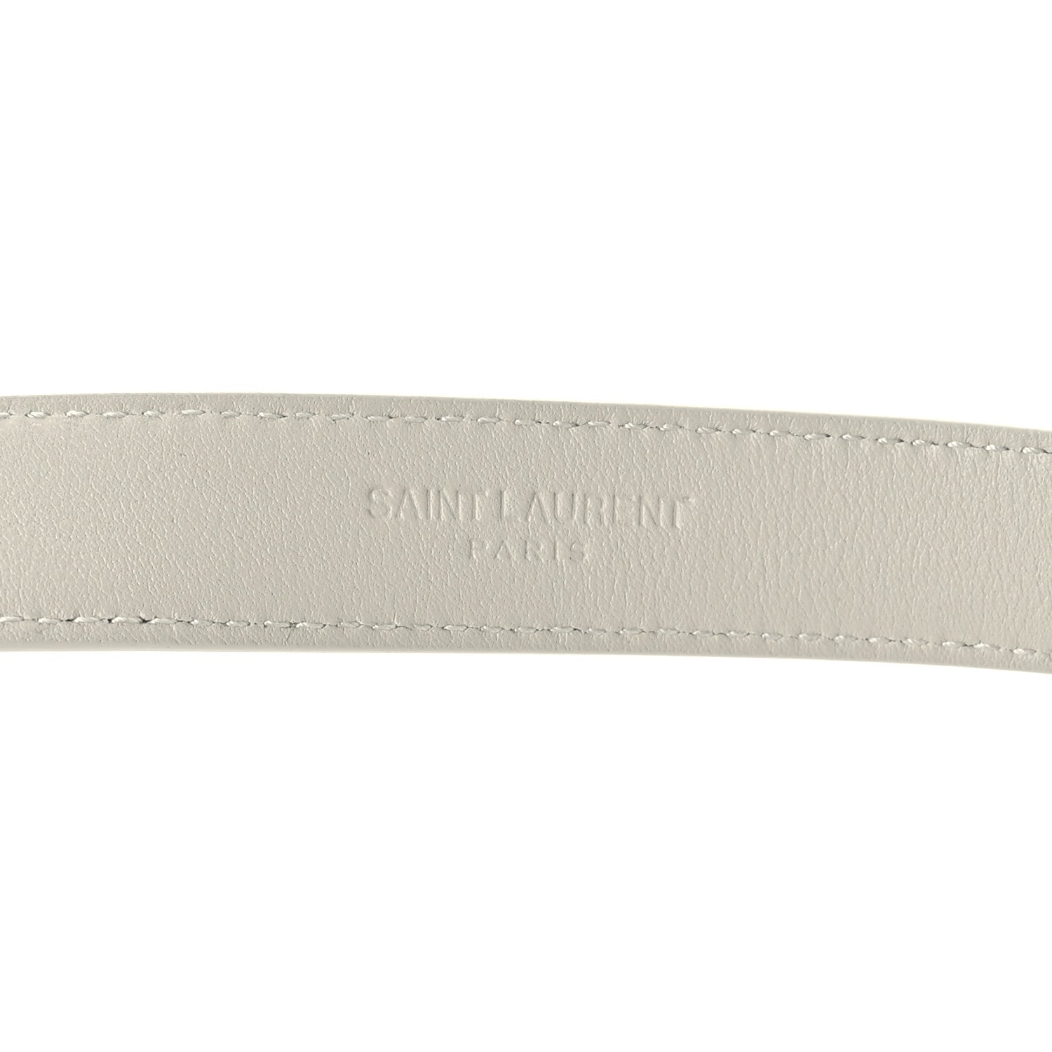 Saint Laurent Smooth Calfskin Monogram Square Buckle Belt 80 32 Blanc Vintage 4 of 6