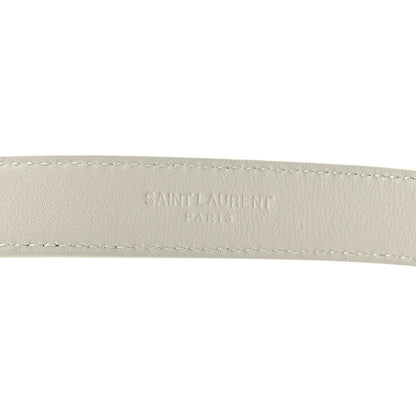 Saint Laurent Smooth Calfskin Monogram Square Buckle Belt 80 32 Blanc Vintage 4 of 6