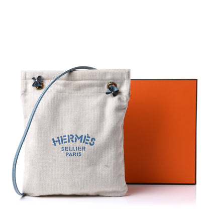 Hermes Canvas Aline Grooming Bag Craie Blue Jean 9 of 10