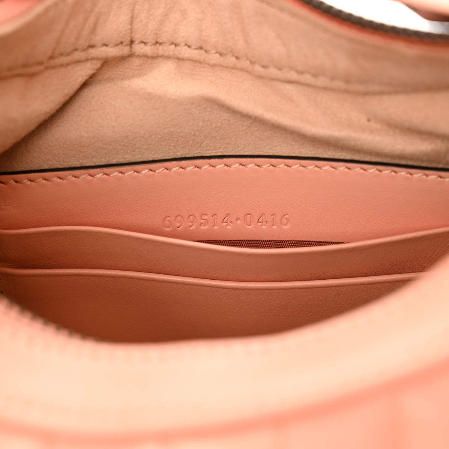 Calfskin Matelasse Chevron Mini GG Marmont Half Moon Hobo Peachy Chic