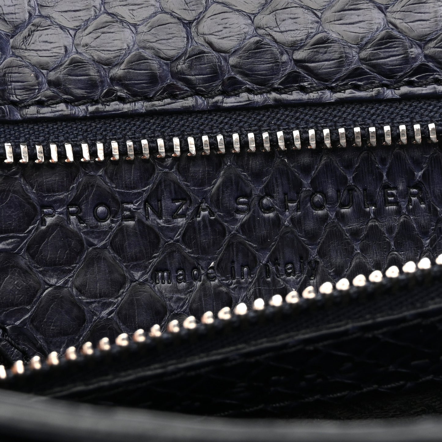 Snakeskin PS1 Pochette Clutch Blue