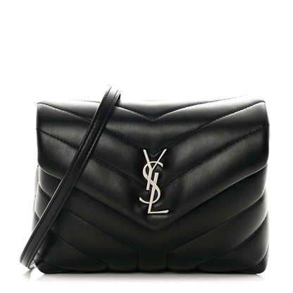 Saint Laurent Calfskin Y Quilted Monogram Toy Loulou Crossbody Bag Black 1 of 13
