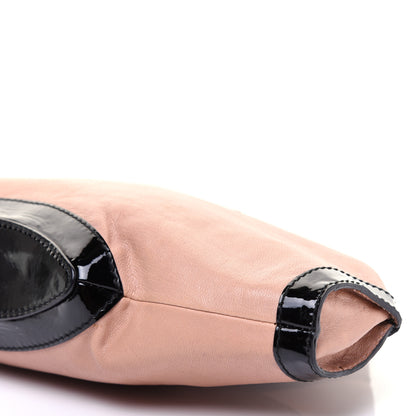 Alexander McQueen Lambskin Patent De Manta Clutch Pink Black 7 of 10