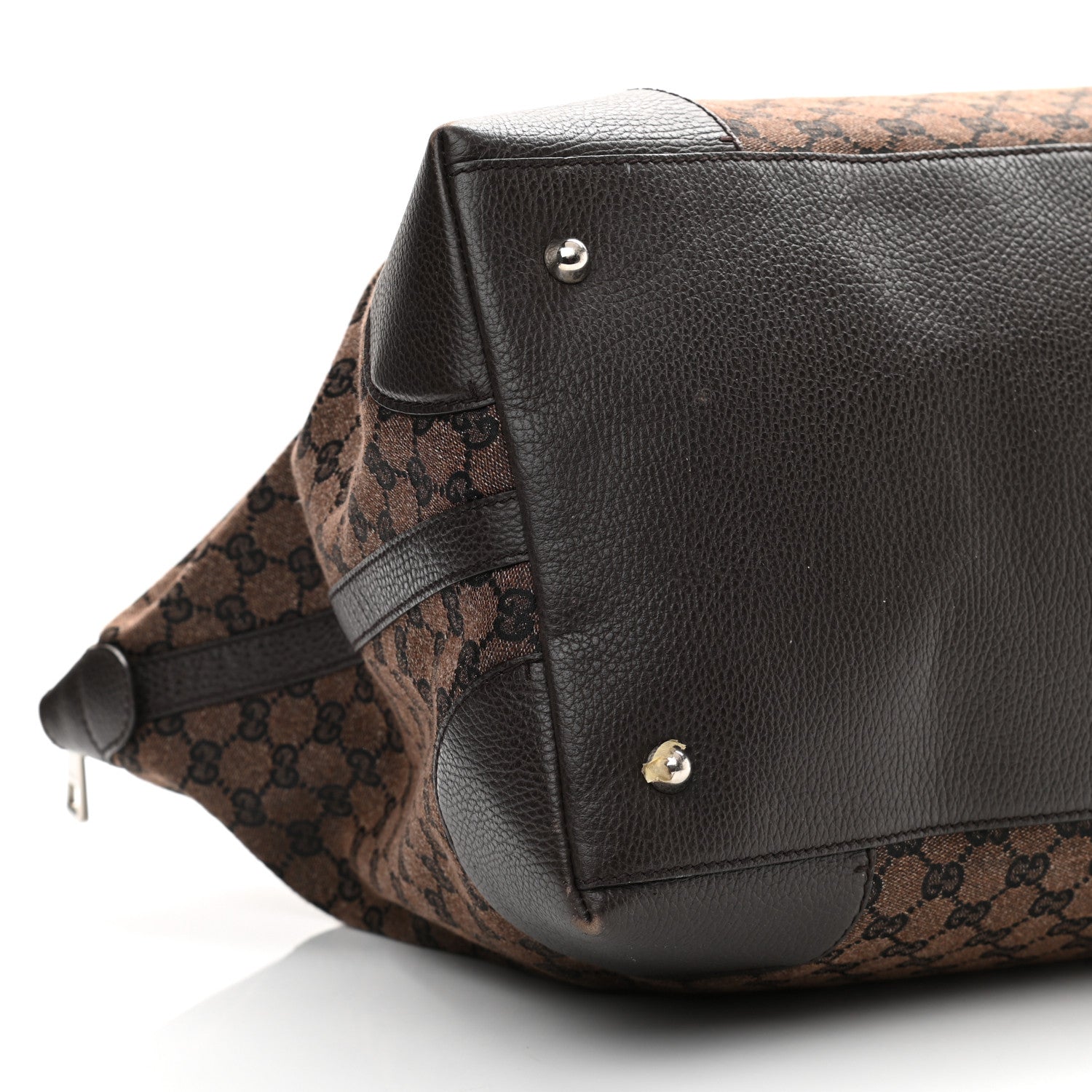 Gucci Denim Monogram Large Tote Dark Brown 9 of 16