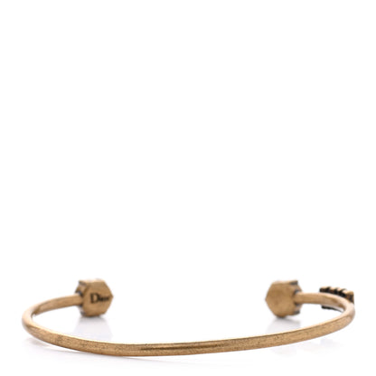 Christian Dior Metal Dior Crystal Bracelet Cuff Gold 3 of 6