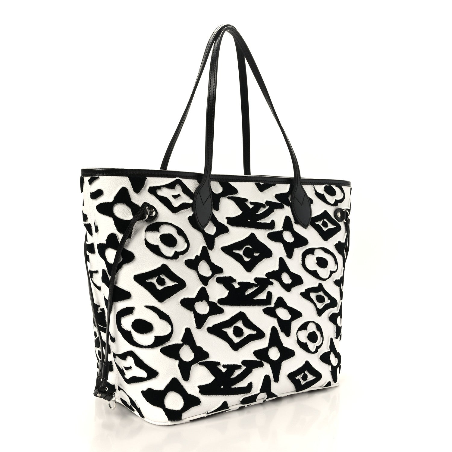 Louis Vuitton X UF Tufted Monogram Neverfull MM Black White 3 of 8