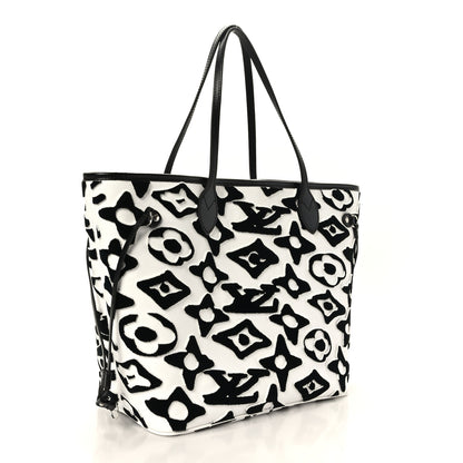 Louis Vuitton X UF Tufted Monogram Neverfull MM Black White 3 of 8