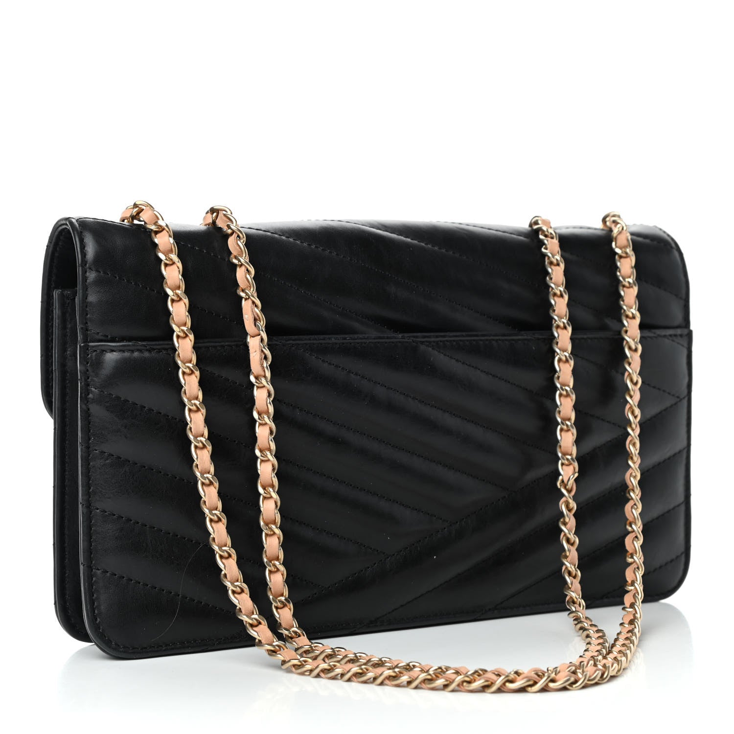 Chanel Calfskin Chevron Quilted Gabrielle Flap Black 2 of 4