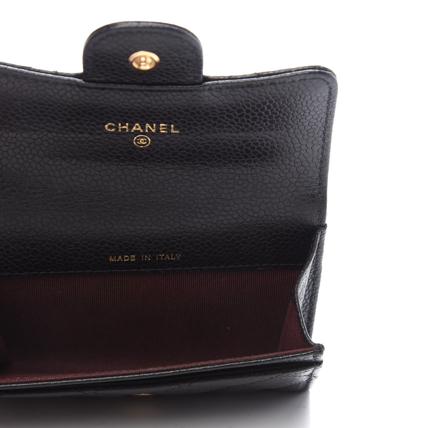 Caviar Quilted Flap Card Holder Black