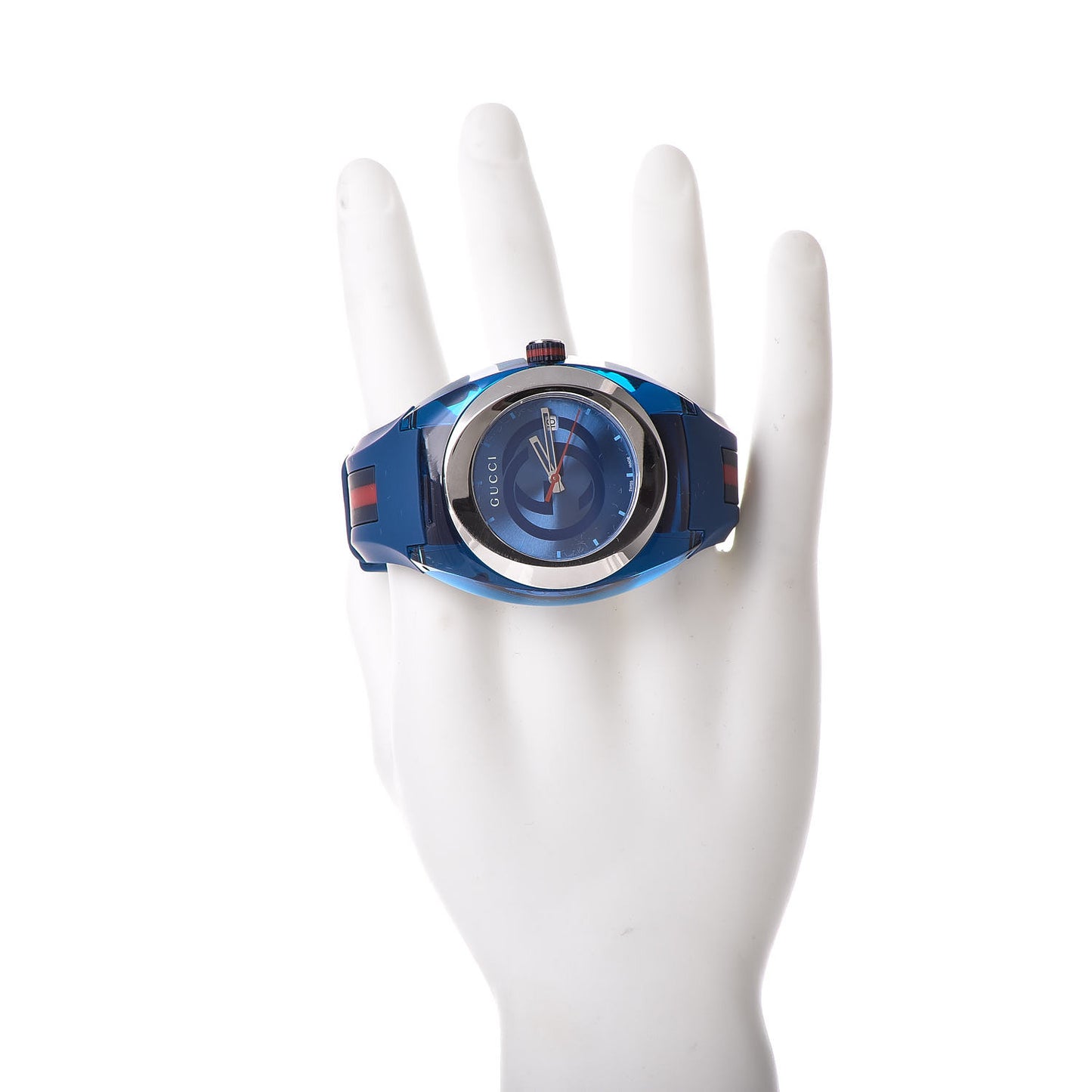 Stainless Steel Rubber 46mm Sync Web Quartz Watch Blue