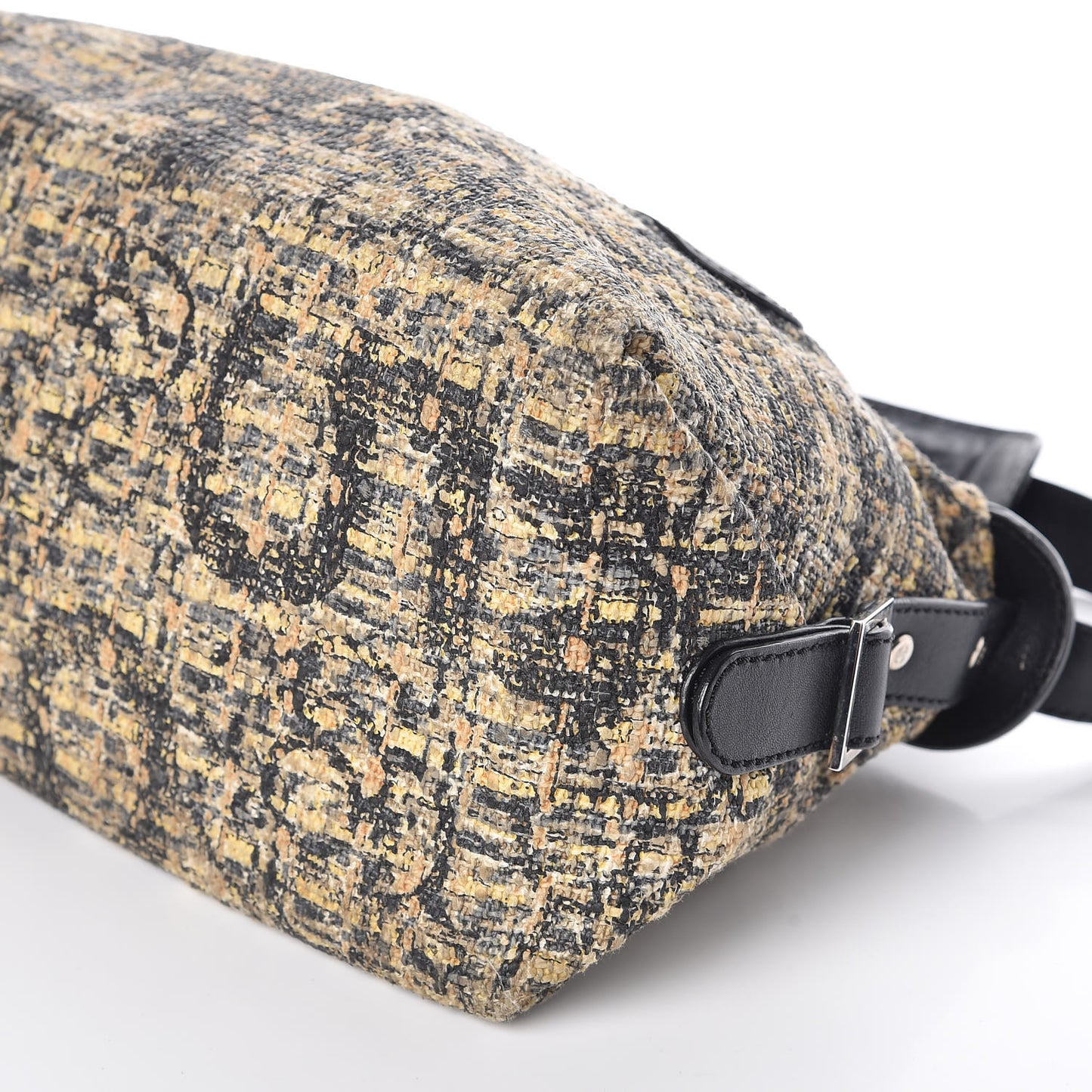 Tweed Lambskin Shoulder Bag Black