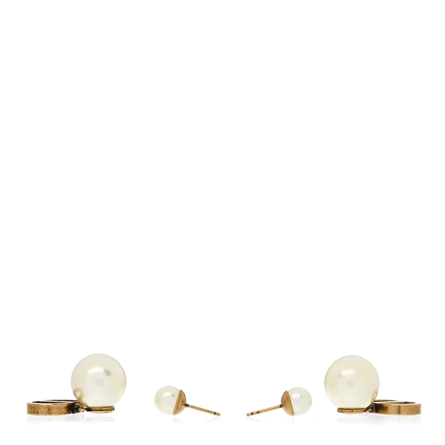 Metal Pearl Tribales Earrings Gold