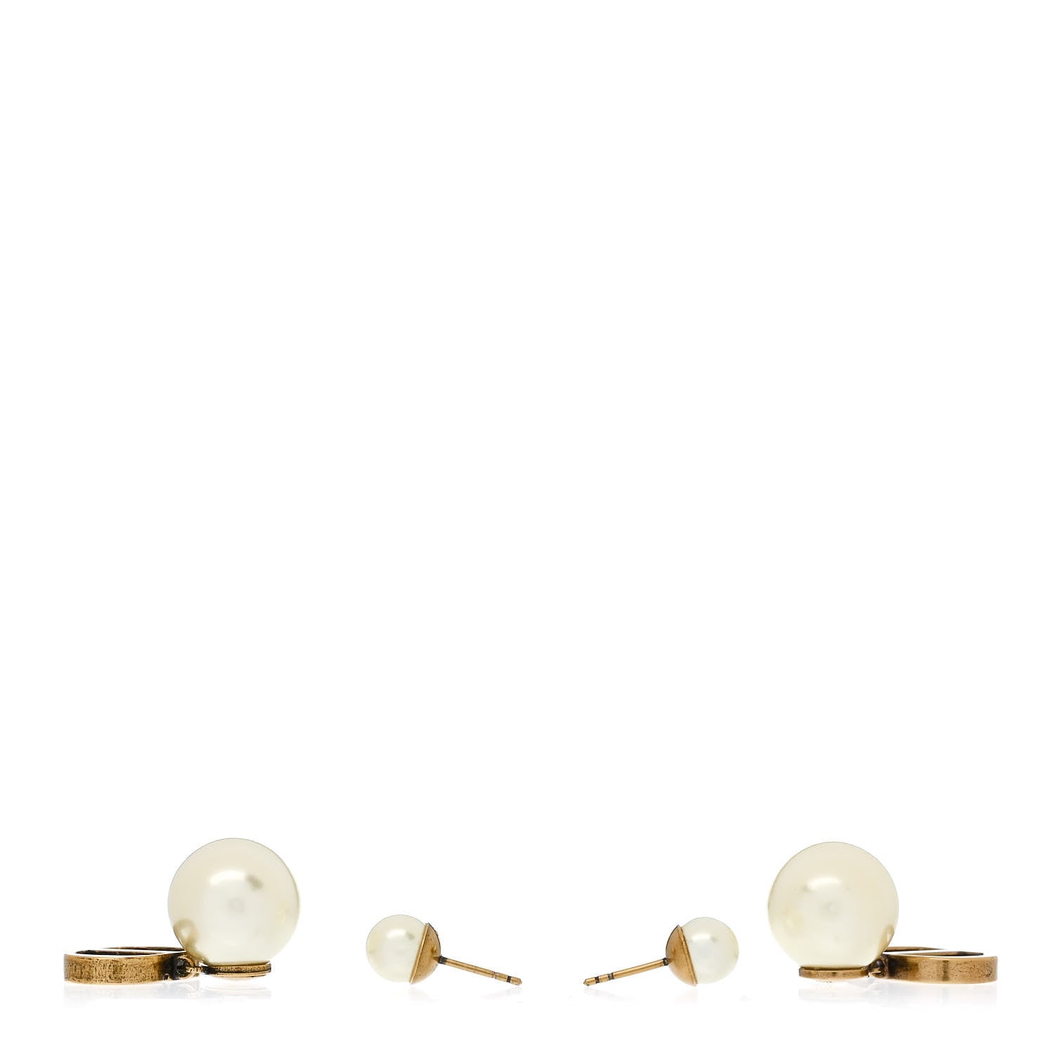 Christian Dior Metal Pearl Tribales Earrings Gold 3 of 5