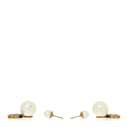 Christian Dior Metal Pearl Tribales Earrings Gold 3 of 5