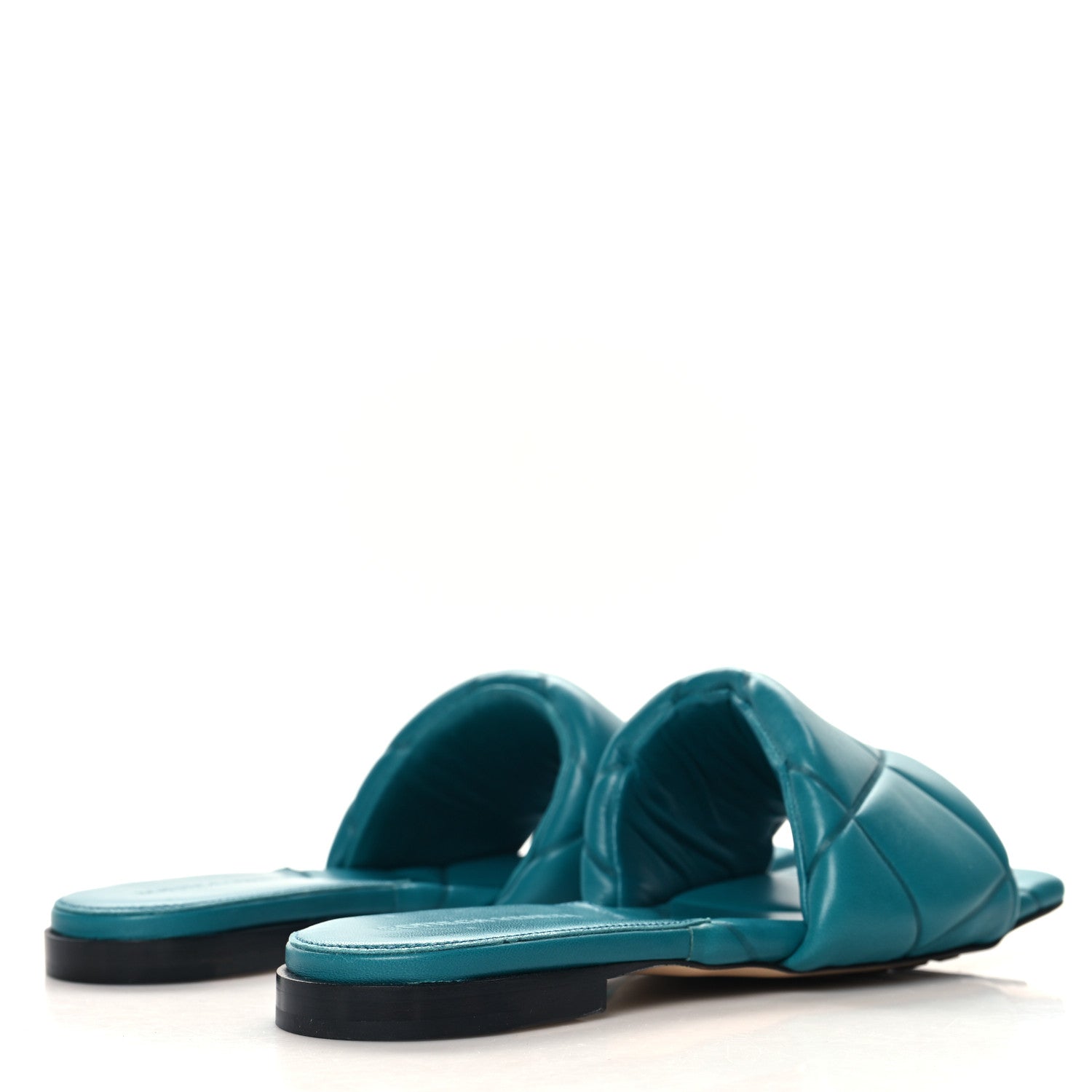 Bottega Veneta Nappa Quilted Rubber Lido Flat Sandals 37.5 Duck Green 5 of 10