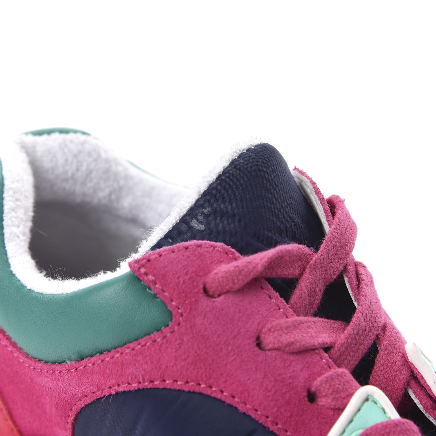 Chanel Nylon Lambskin Suede Calfskin CC Sneakers 36 Pink Green 9 of 9