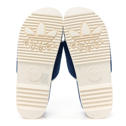 Gucci X ADIDAS Terry Cloth Trefoil GG Monogram Mens Platform Sandals 10 Oriental Blue Mystic White 5 of 7
