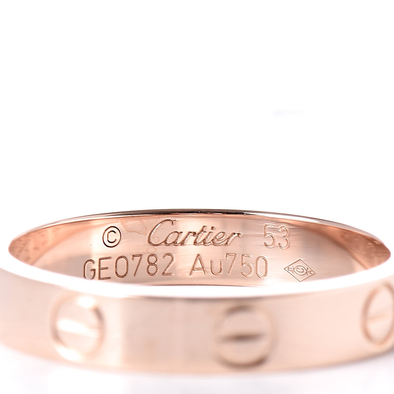 Cartier 18K Pink Gold 3.5mm LOVE Wedding Band Ring 53 6.5 4 of 5