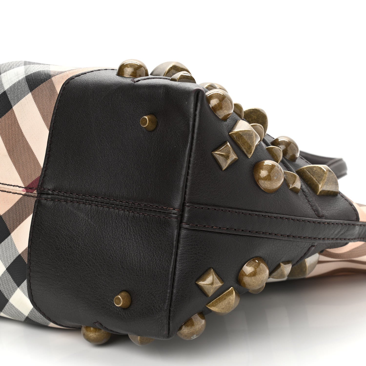 Burberry Nova Check Mega Stud Nickie Tote Black 9 of 9