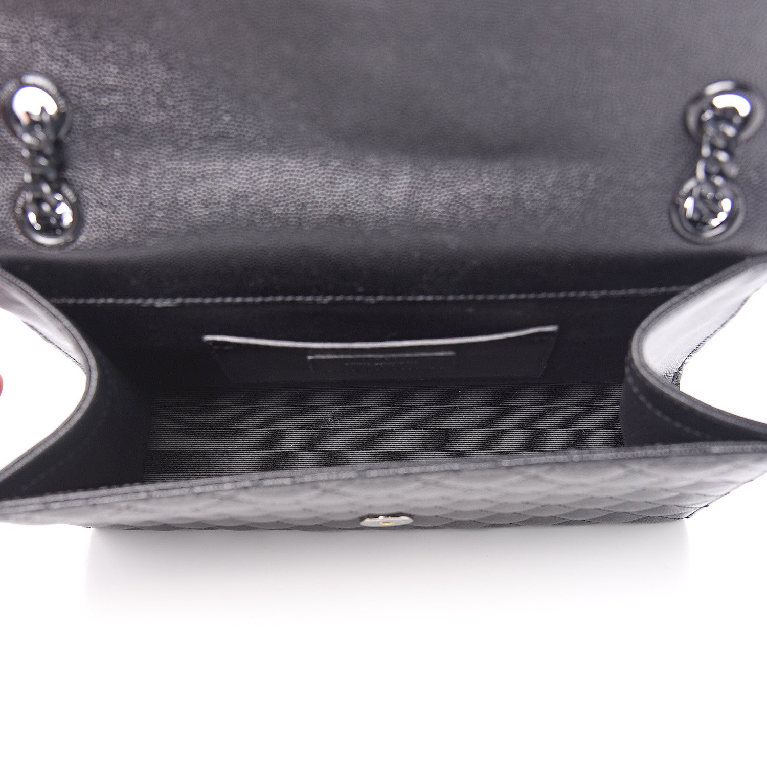 Saint Laurent Grain De Poudre Textured Mixed Matelasse Triquilt Medium Monogram Satchel Black 4 of 9