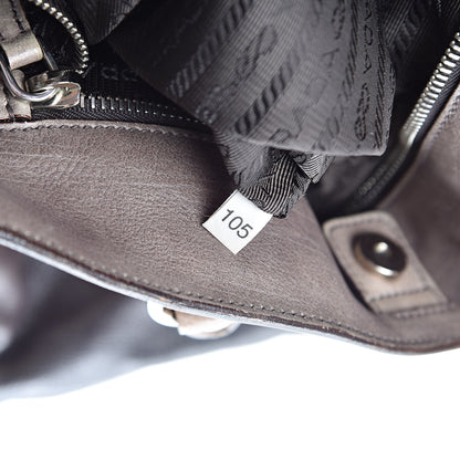 Prada Cervo Lux Zippers Shopper Tote White Sfumato 7 of 21