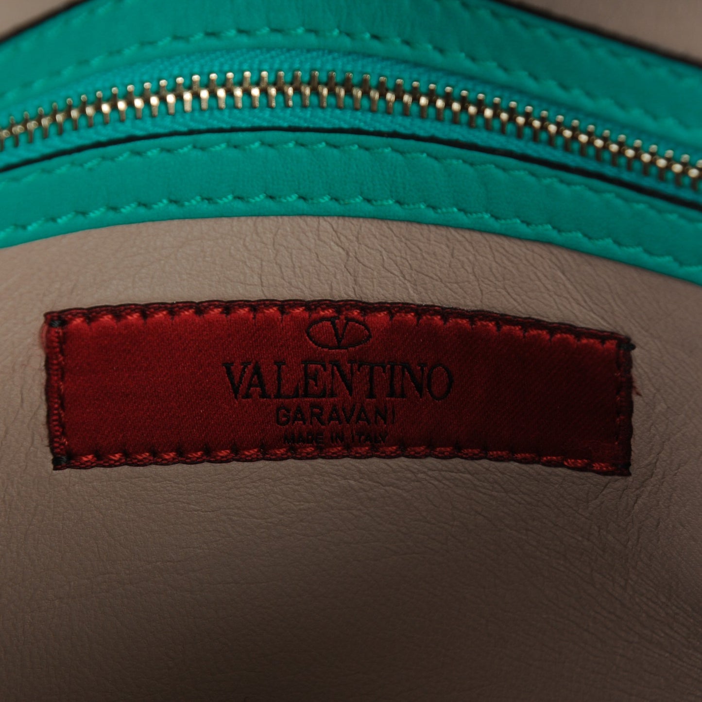 Nappa Rockstud Wristlet Clutch Opaline Green