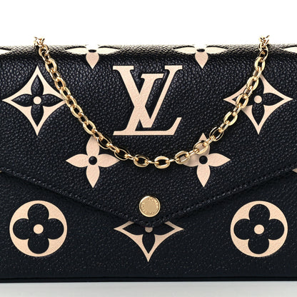 Louis Vuitton Empreinte Monogram Giant Felicie Pochette Black Beige 7 of 9