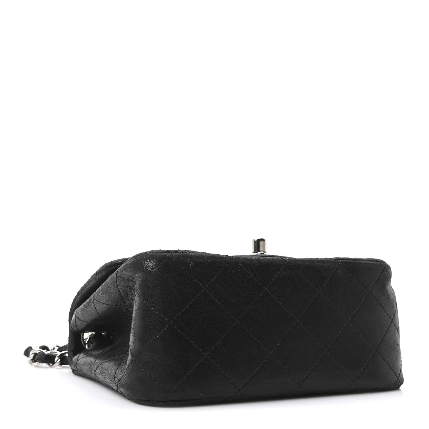Lambskin Quilted Mini Square Flap Black