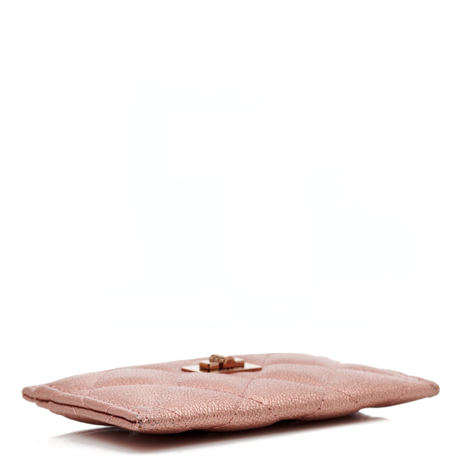 Chanel Metallic Caviar Quilted Reissue Card Holder Rose Gold 4 of 10