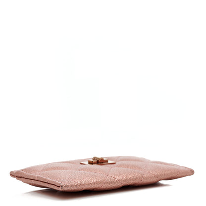 Chanel Metallic Caviar Quilted Reissue Card Holder Rose Gold 4 of 10