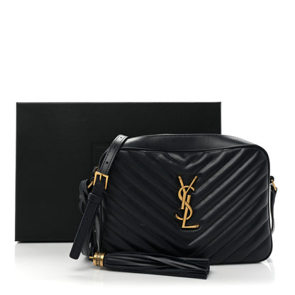 Saint Laurent Calfskin Matelasse Monogram Lou Camera Bag Deep Marine 14 of 14