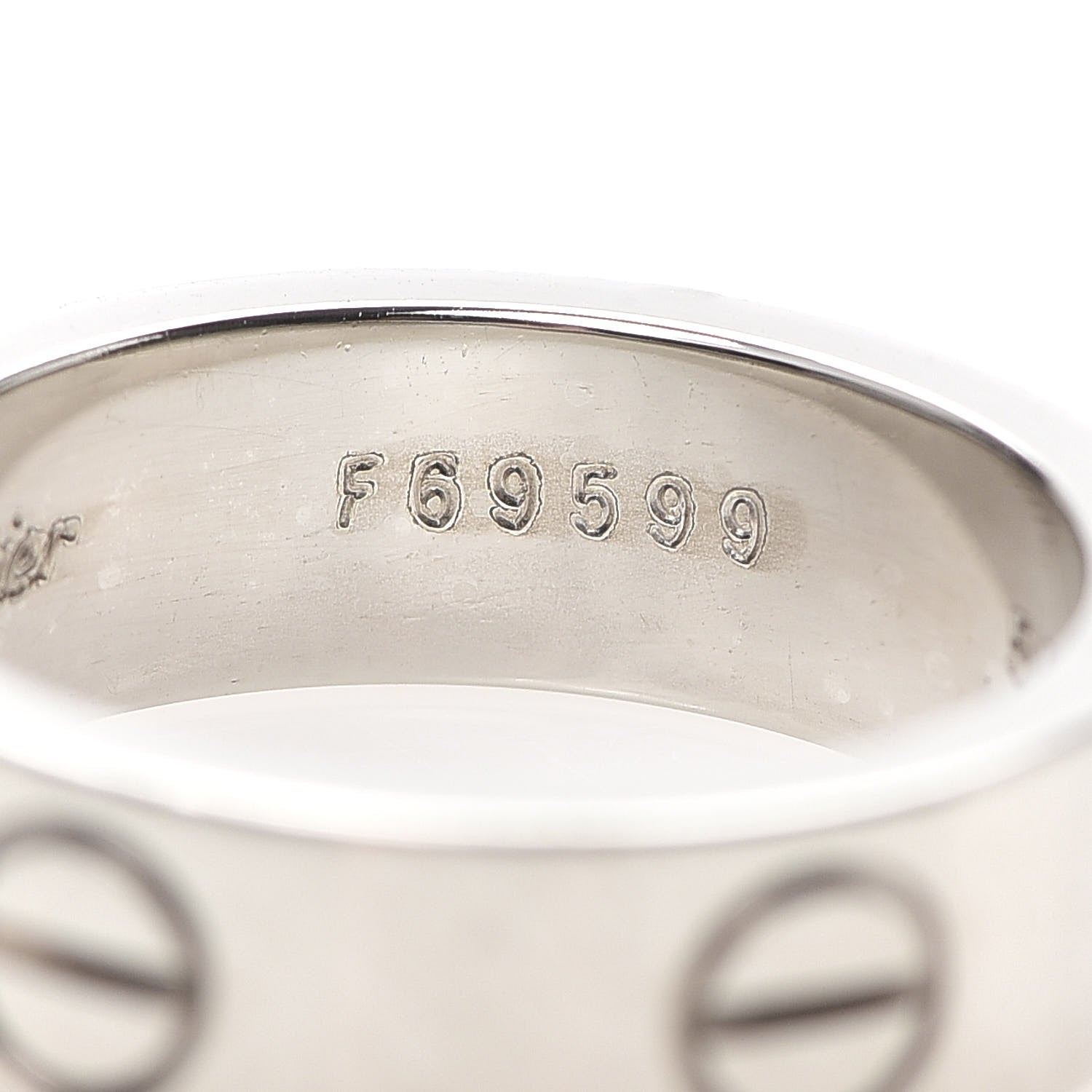 Cartier 18K White Gold 5.5mm LOVE Ring 50 5.25 6 of 6