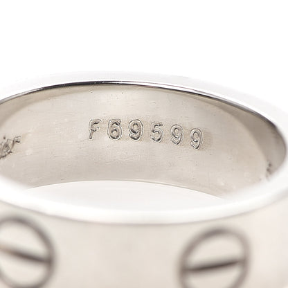 Cartier 18K White Gold 5.5mm LOVE Ring 50 5.25 6 of 6