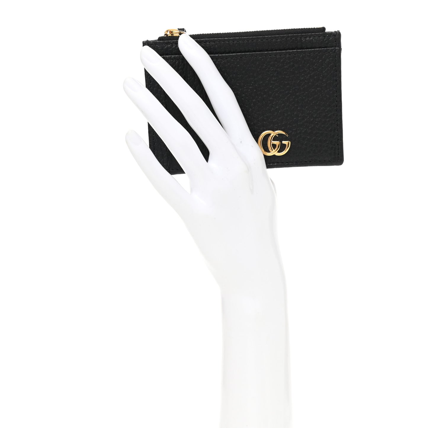 Dollar Calfskin GG Marmont Coin Case Card Holder Black