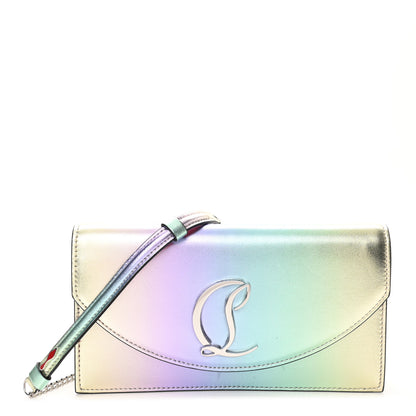 Christian Louboutin Iridescent Calfskin Loubi54 Crossbody Clutch Silver 1 of 11
