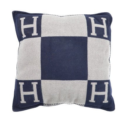 Hermes Wool Cashmere Avalon Pillow GM Ecru Gris Fonce 1 of 4
