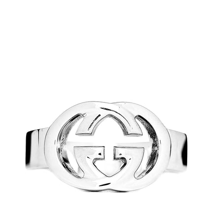 Gucci Sterling Silver Interlocking G Ring 54 6.75 1 of 7