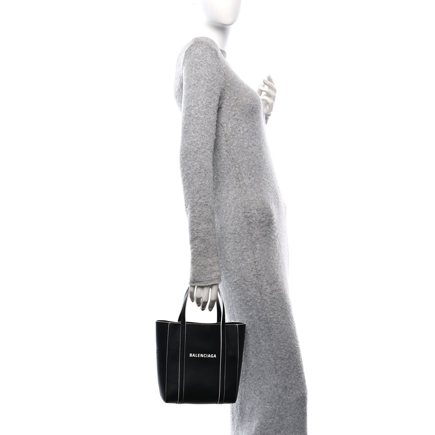 Balenciaga Smooth Calfskin Logo Double Sided XXS Everyday Tote Black White 2 of 10