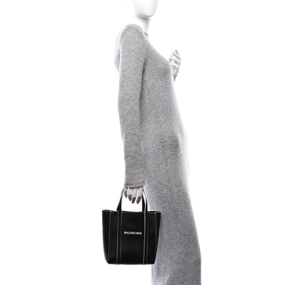 Balenciaga Smooth Calfskin Logo Double Sided XXS Everyday Tote Black White 2 of 10