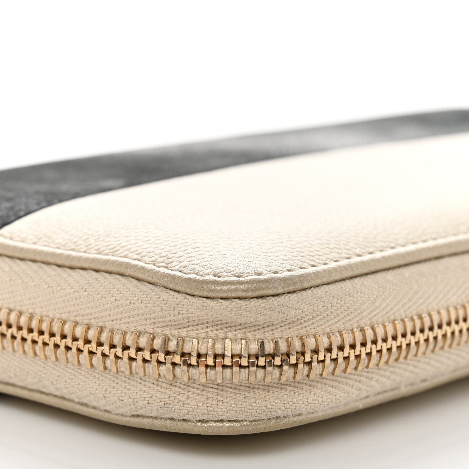 Chanel Caviar Iridescent Calfskin Long Duo Zip Around Wallet Light Gold Black 11 of 13