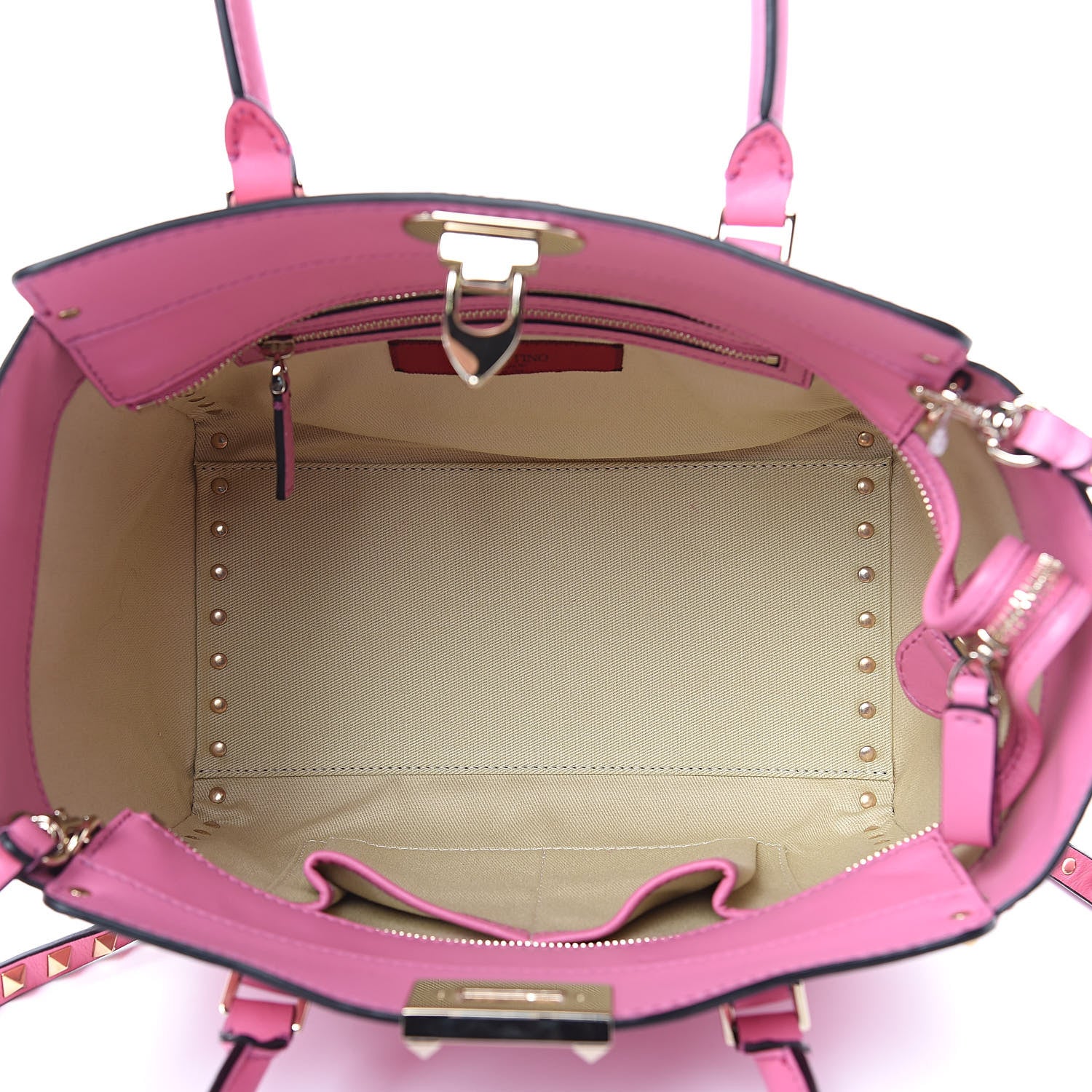 Valentino Garavani Vitello Small Rockstud Double Handle Tote Ninphea 5 of 8