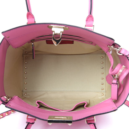 Valentino Garavani Vitello Small Rockstud Double Handle Tote Ninphea 5 of 8