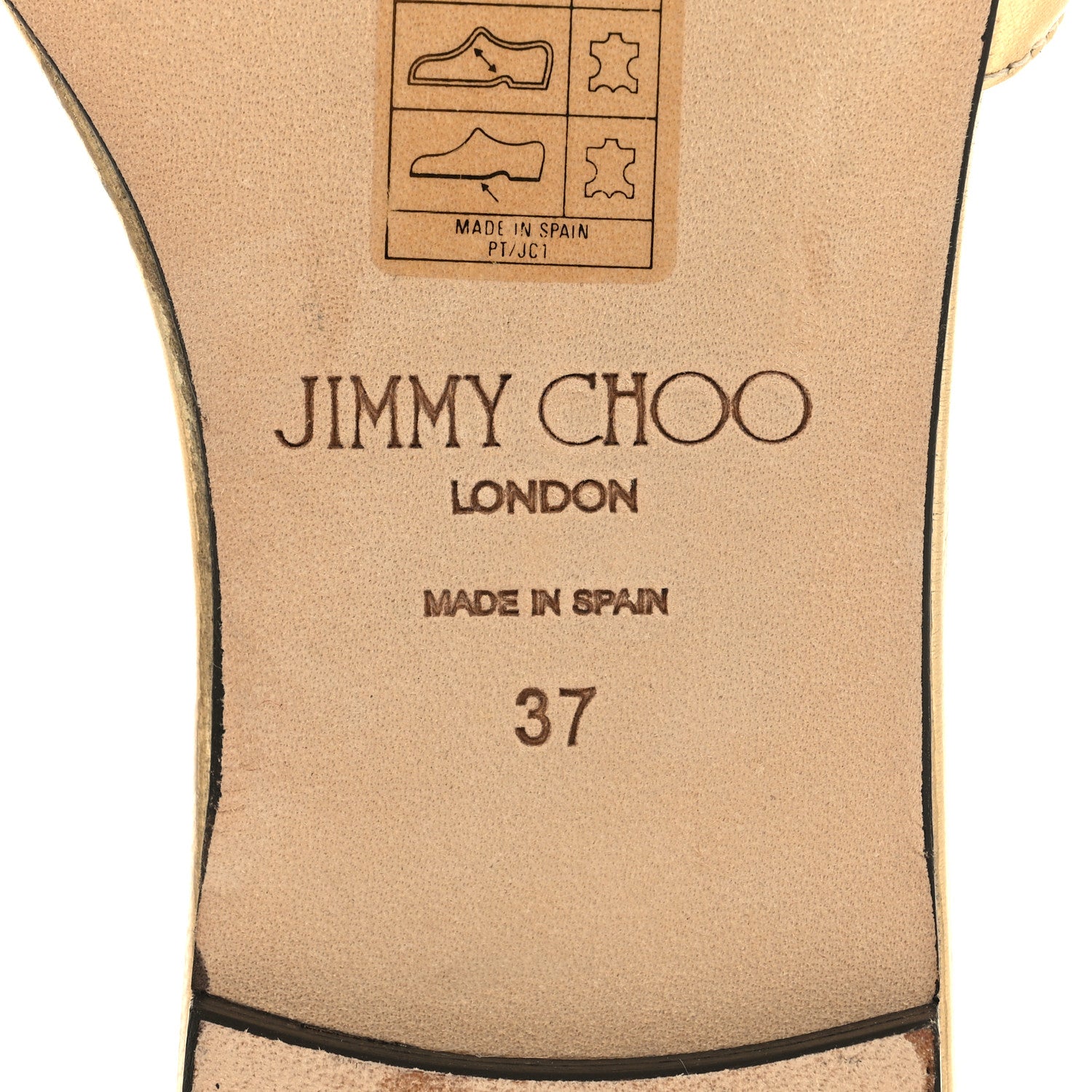 Jimmy Choo Nappa Themis Flat Sandals 37 Gold 6 of 7