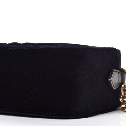 Gucci Velvet Matelasse Small GG Marmont Chain Shoulder Bag Black 9 of 10